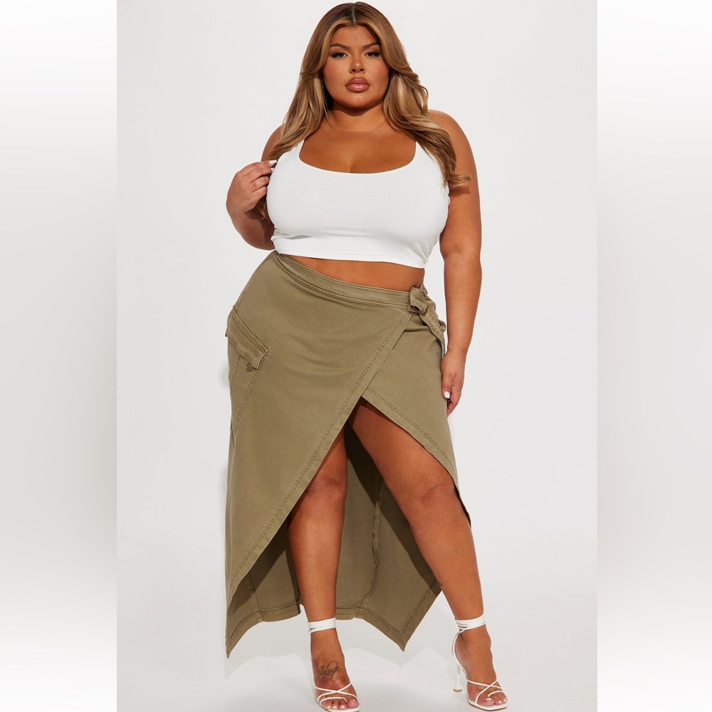Fashion Nova- Turn it Around Wrap Maxi Skirt